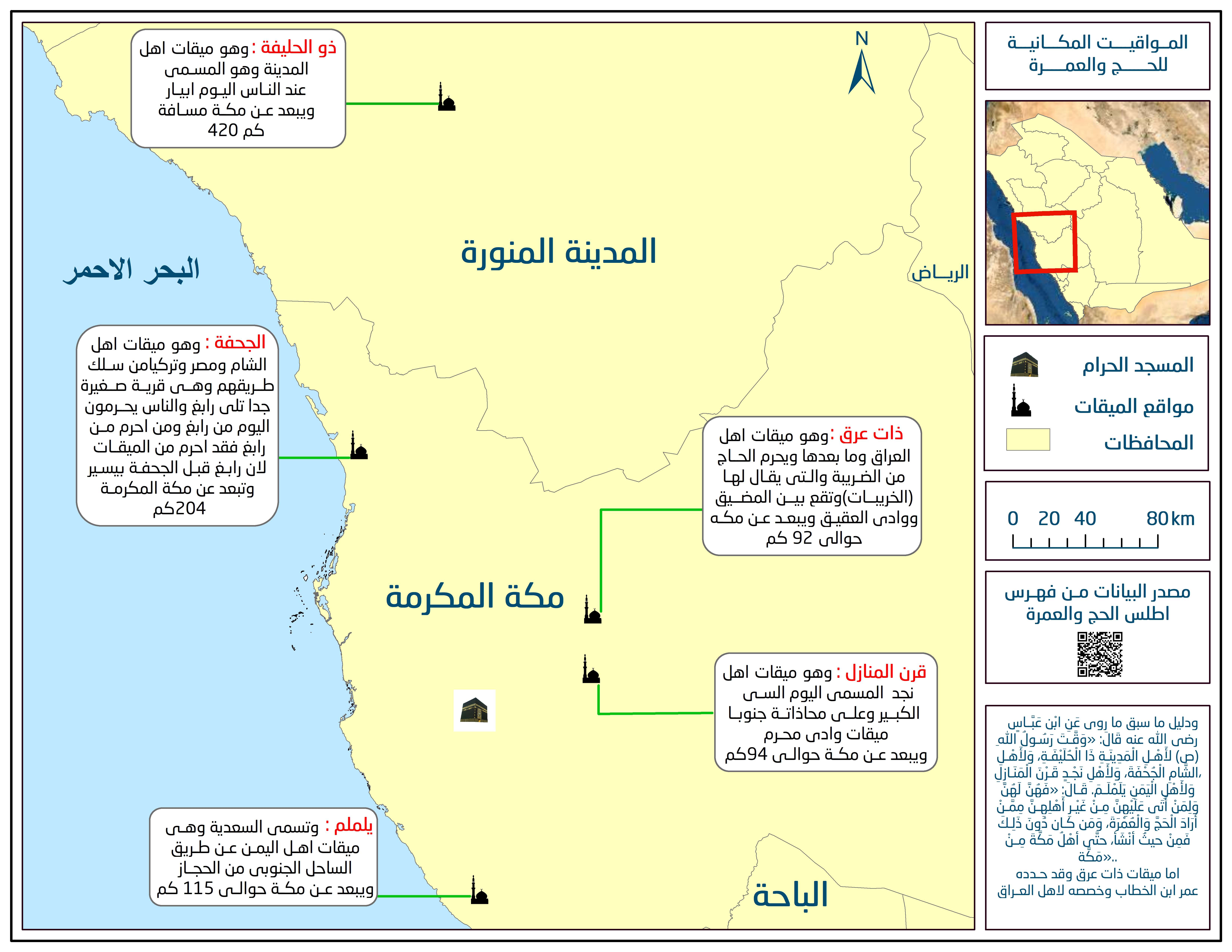 المواقيت المكانية للحج والعمرة