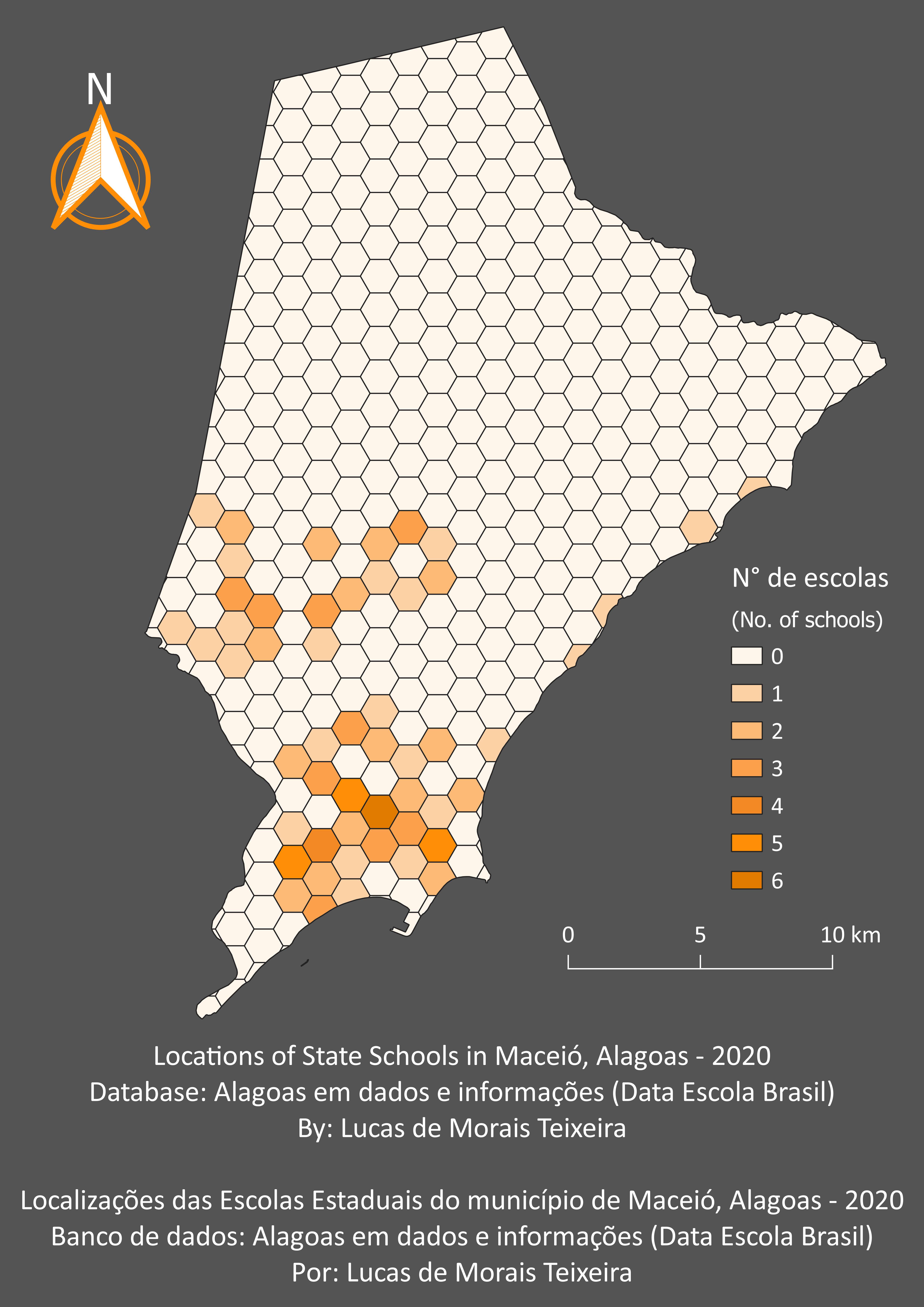 Localizações das Escolas Estaduais (Mcz)