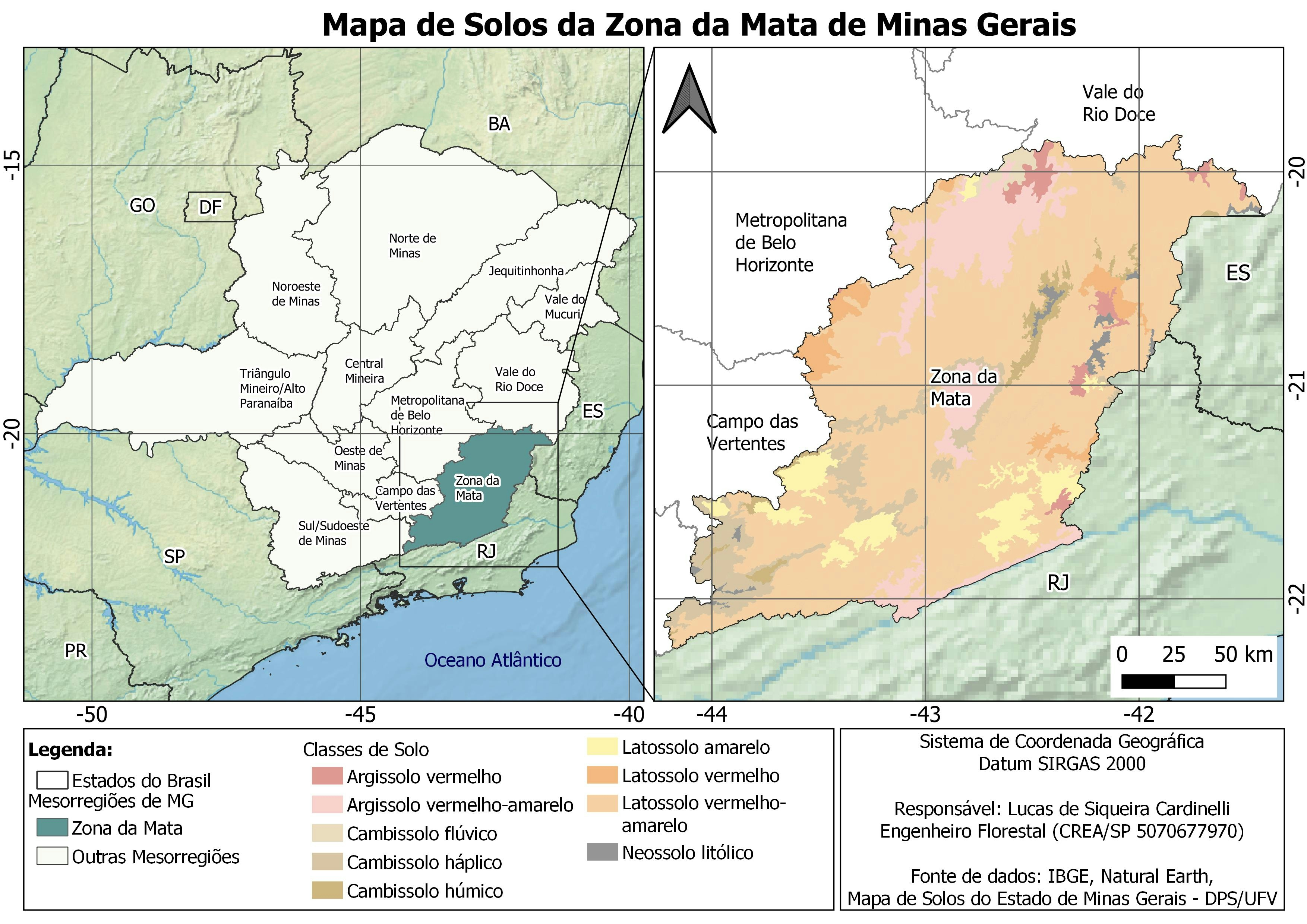 Mapa de Solos da Zona da Mata mineira