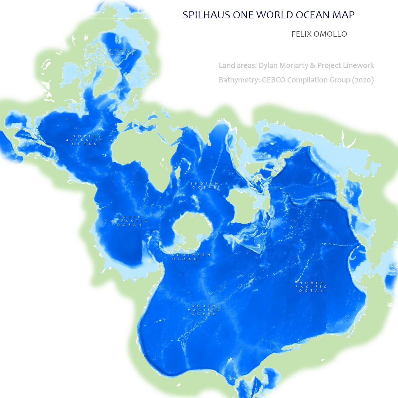 SPILHAUS ONE WORLD OCEAN MAP
