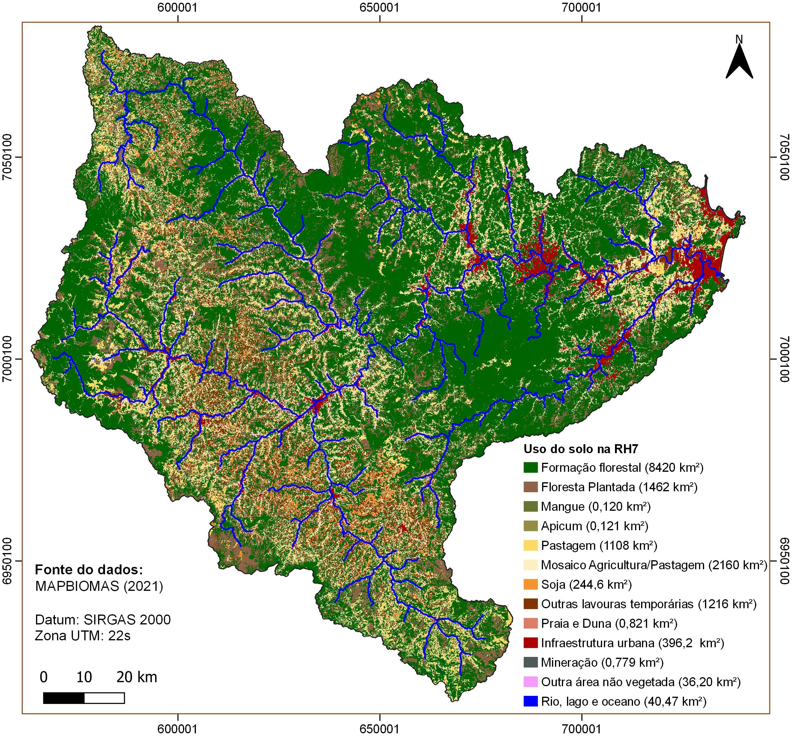 Land use of the RH7, SC, Brazil (2019)