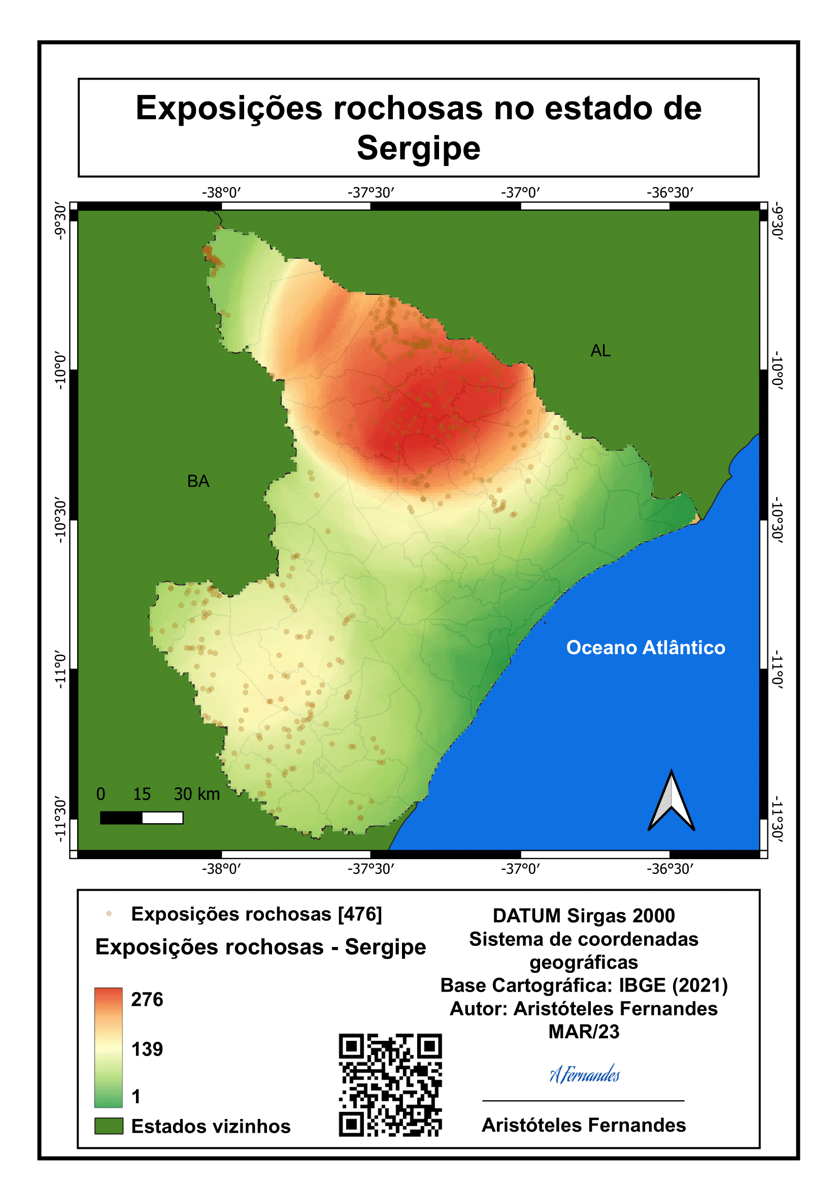 Mapa analítico exposição rochosa SE