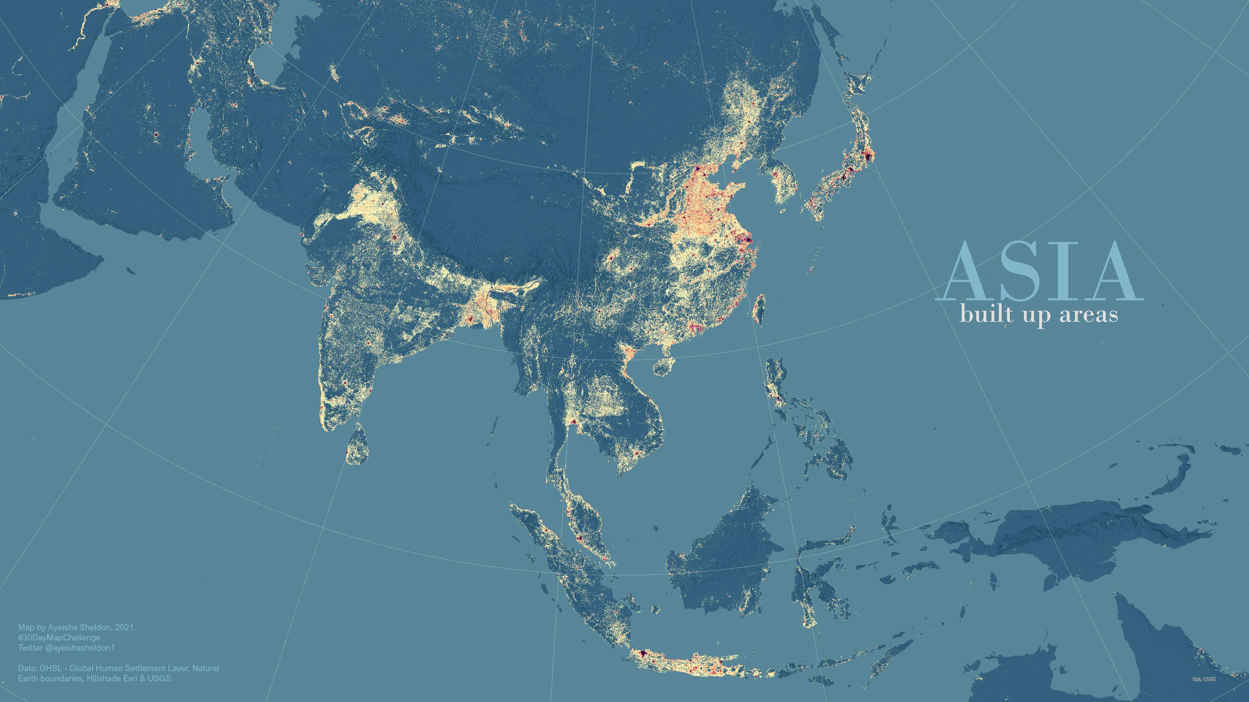 Built up areas of Asia