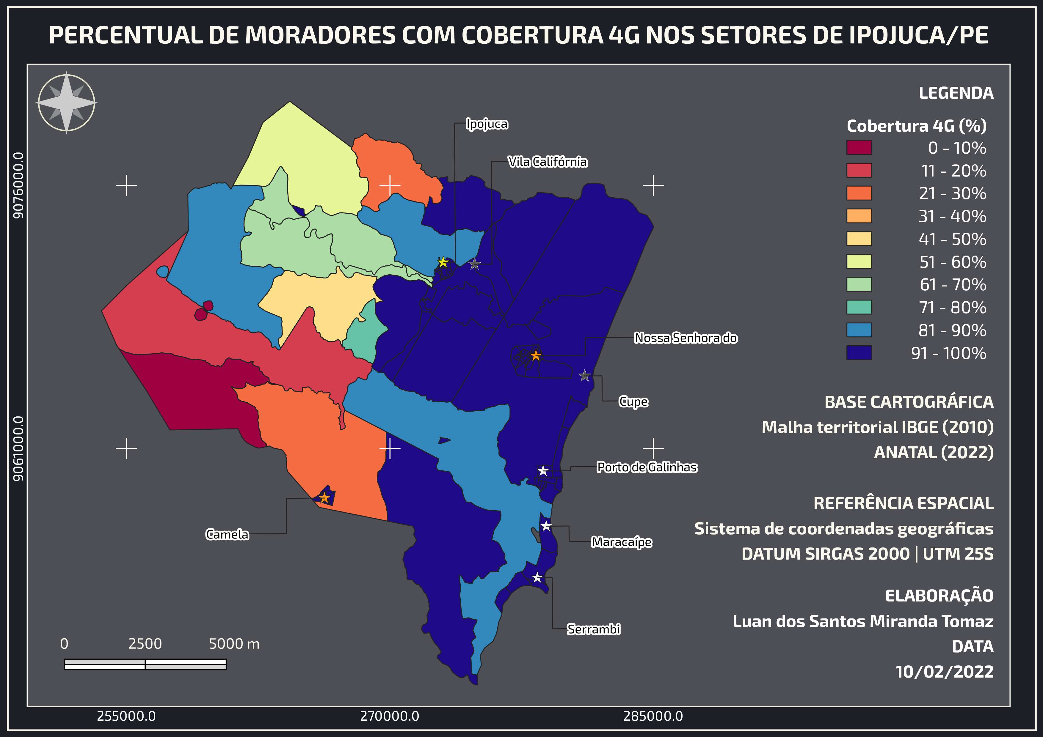 Cobertura da Rede 4G em Ipojuca/PE