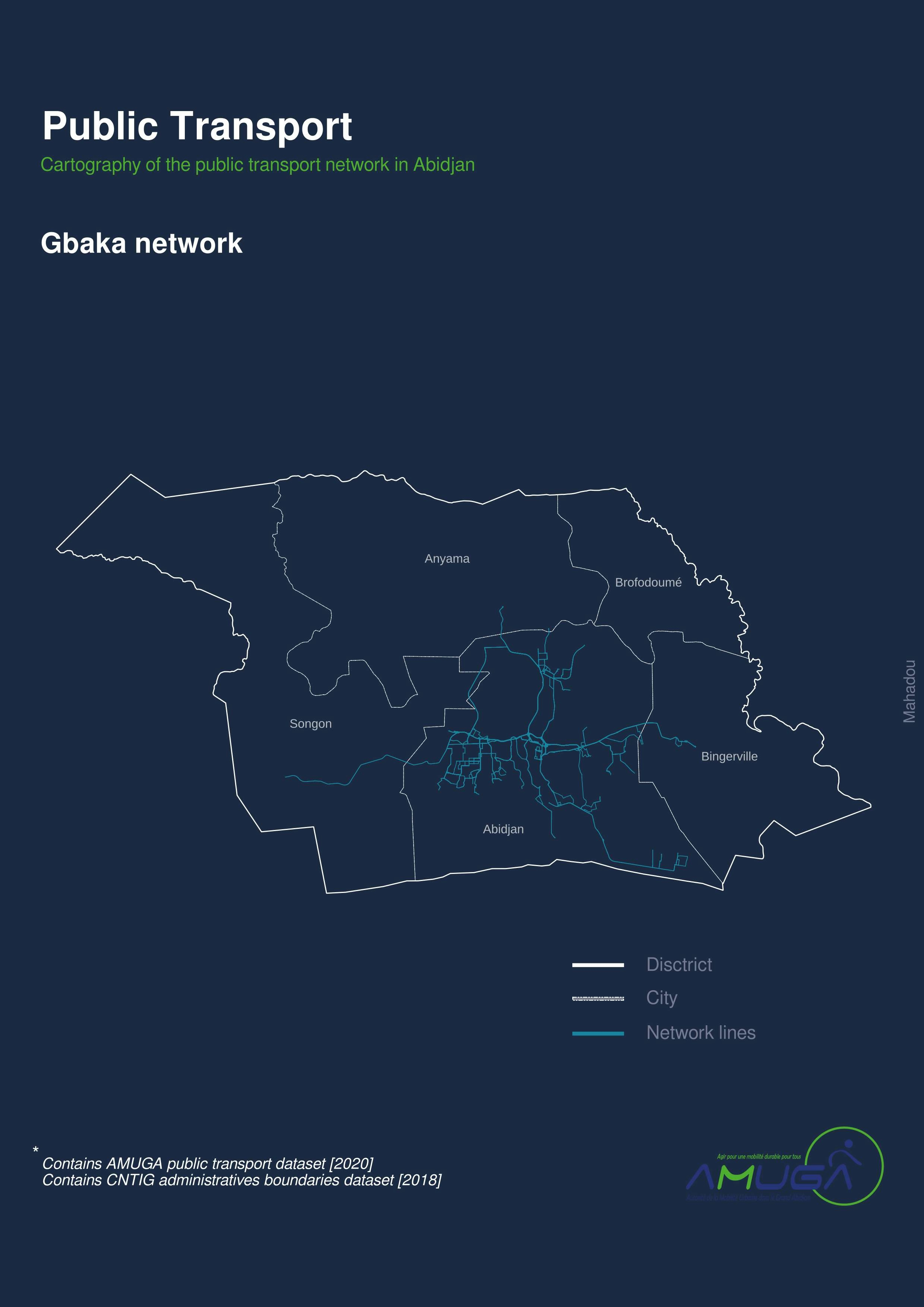 Cartography of public transport network