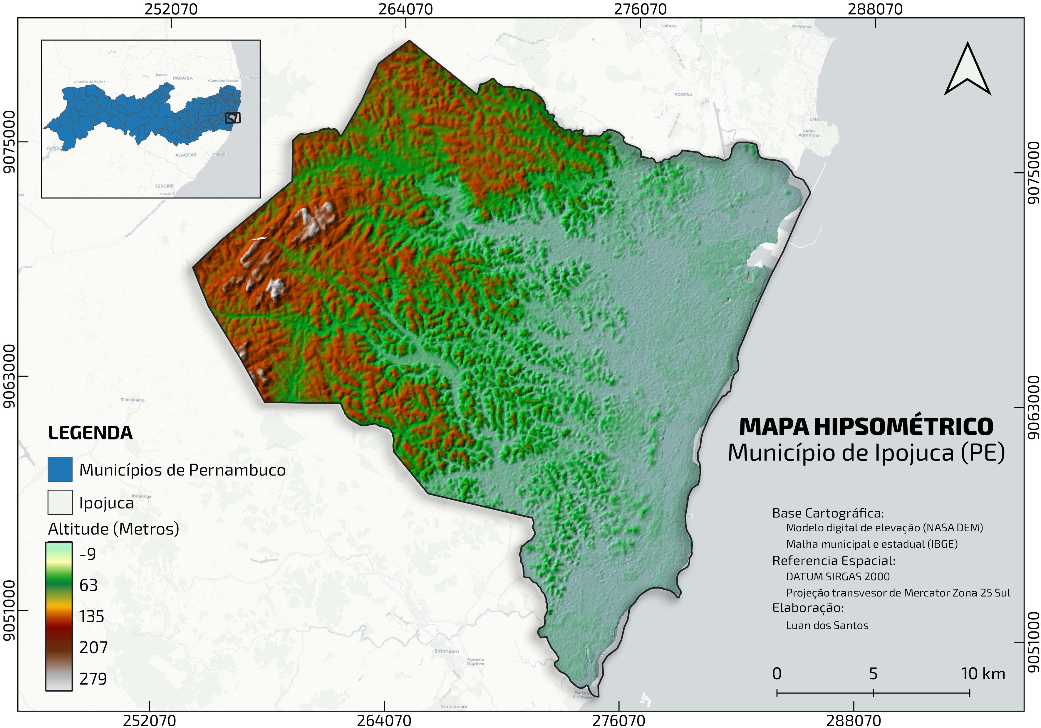 Hipsometria Município do Ipojuca (PE)