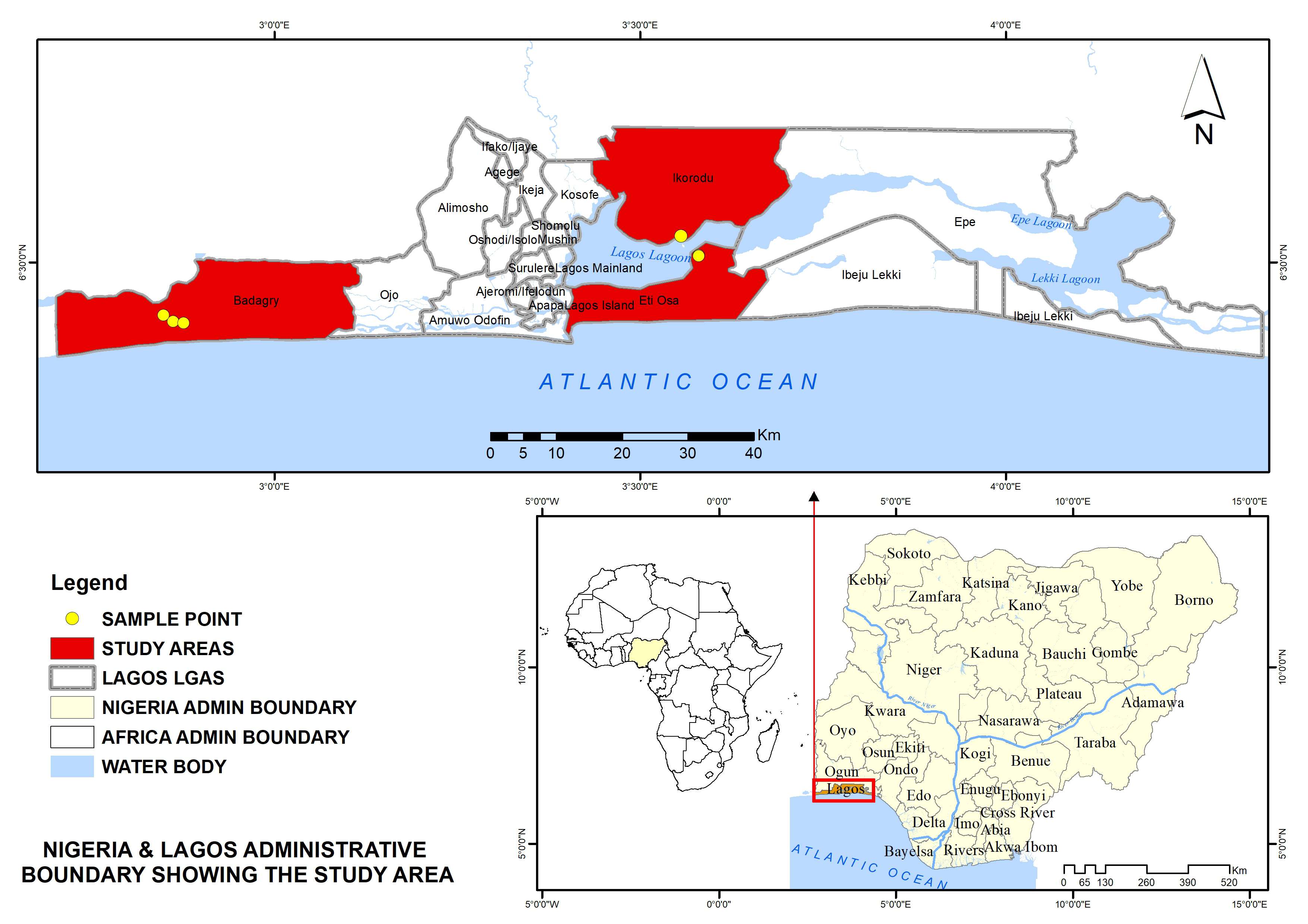 Sampling Location on Heavy metals study