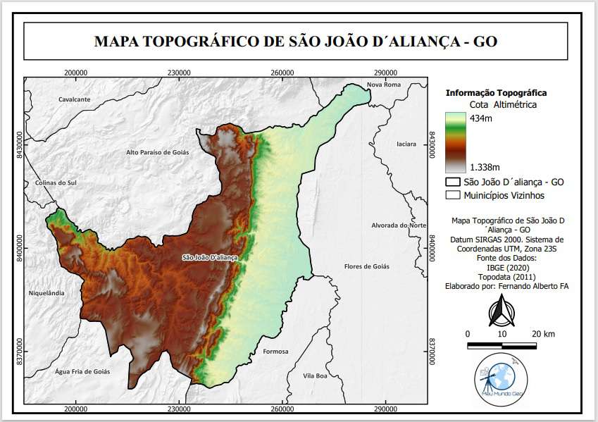 MAPA TOPOGRÁFICO DE SÃO JOÃO D´ALIANÇA