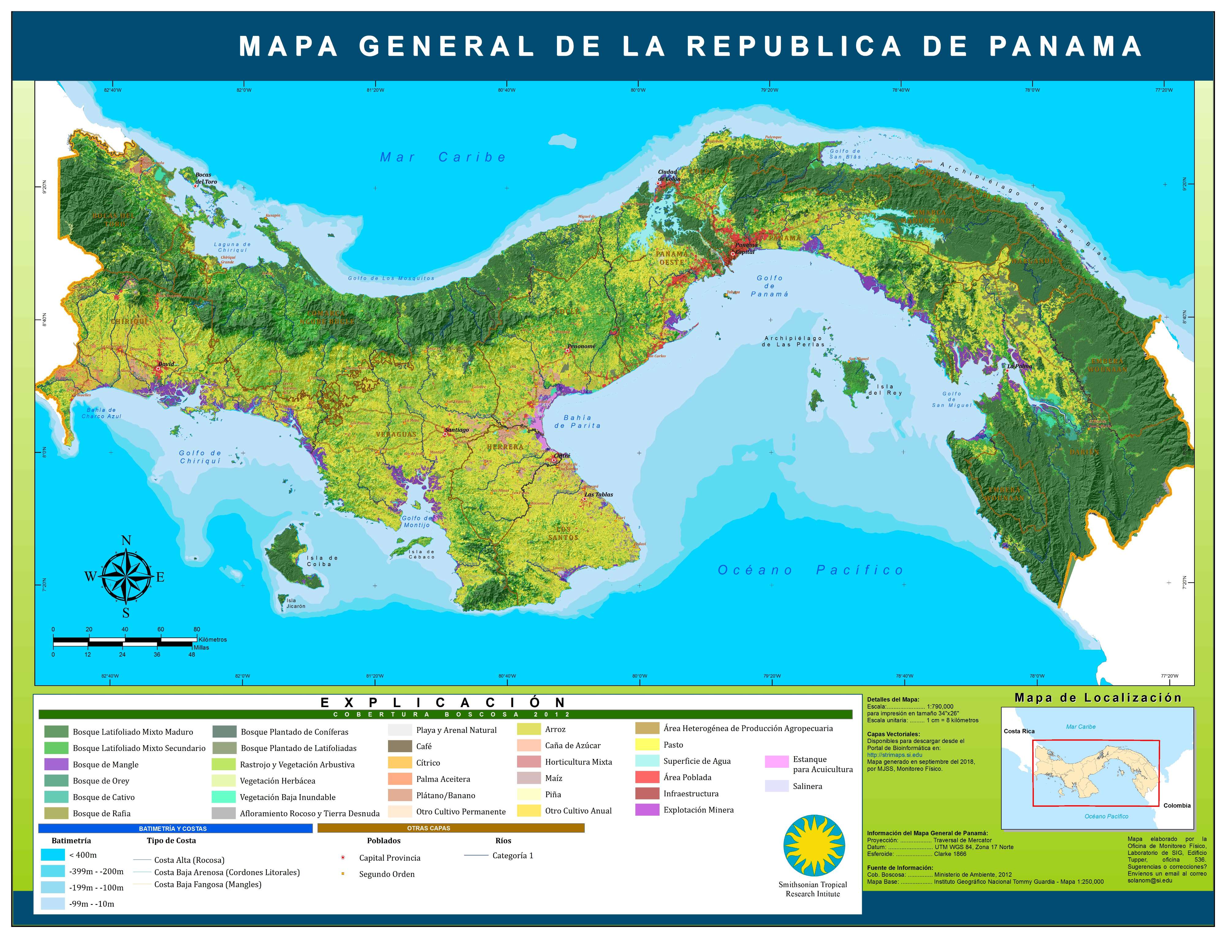 Forest Cover Map for Republic of Panama