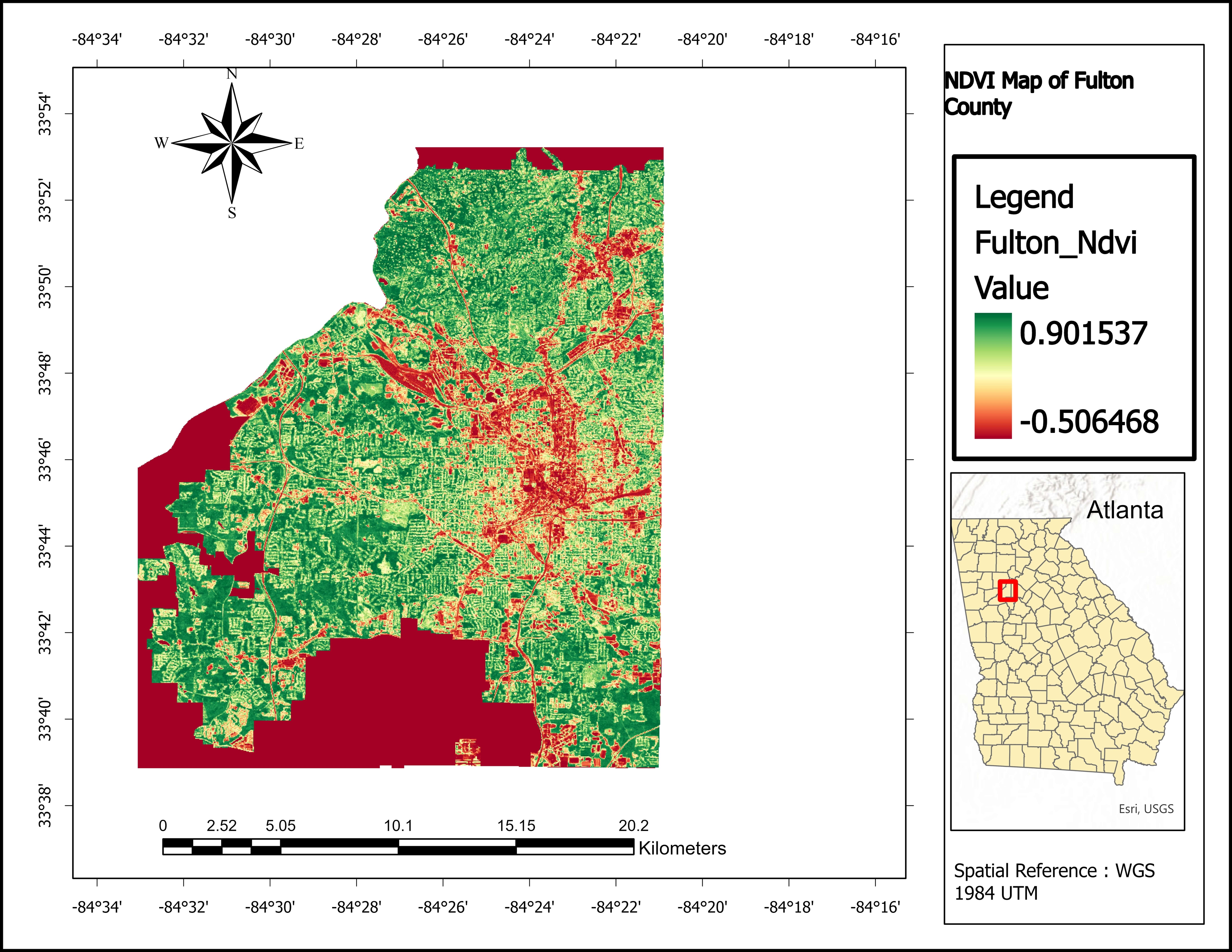 NDVI Map of Fulton County