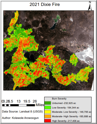 Mapping 2021 Dixie wildfire.