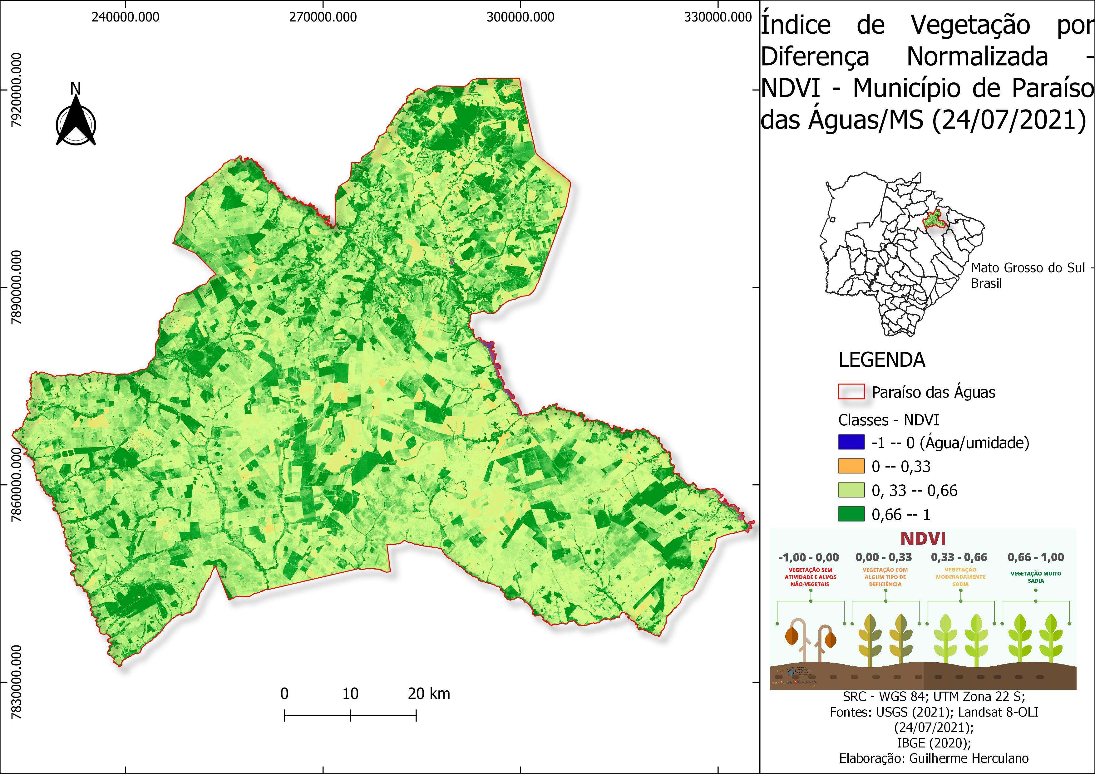 NDVI - Paraíso das Águas - MS