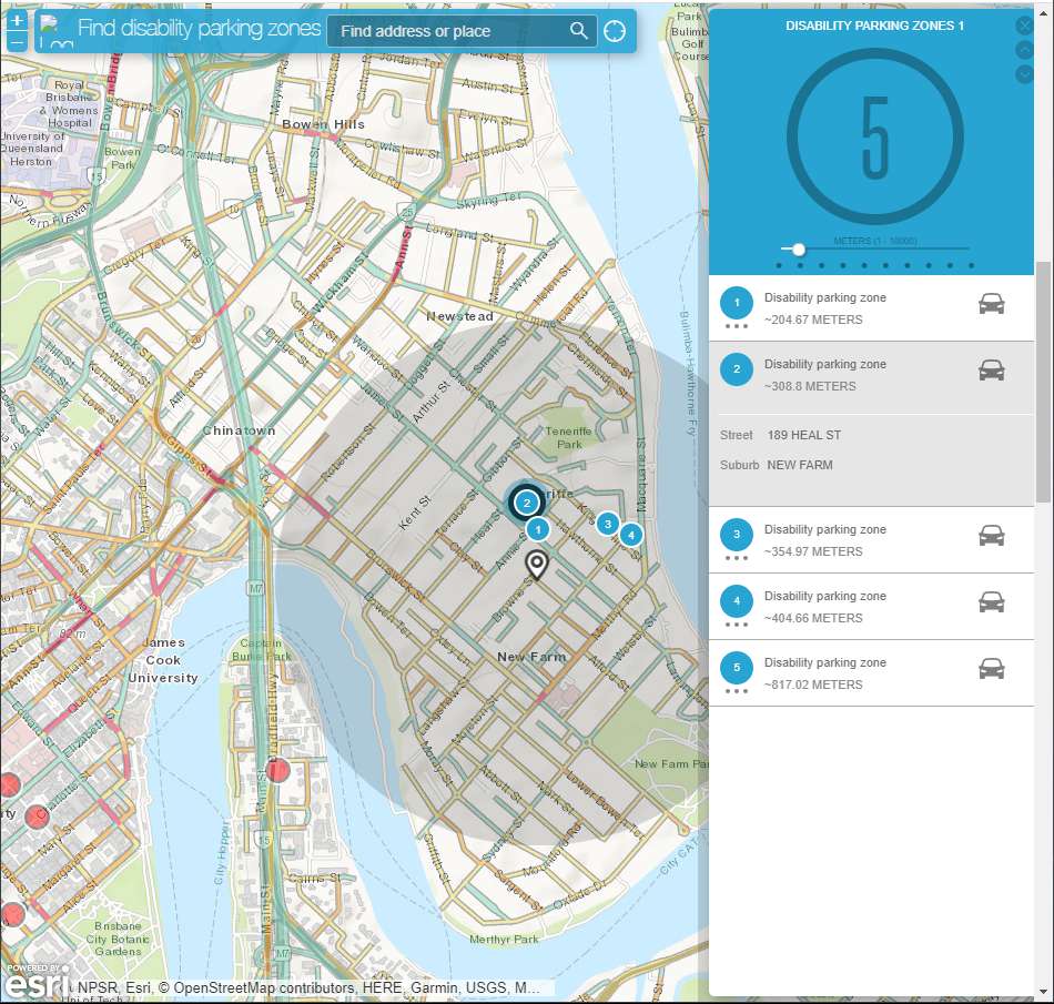 Find disability parking zones