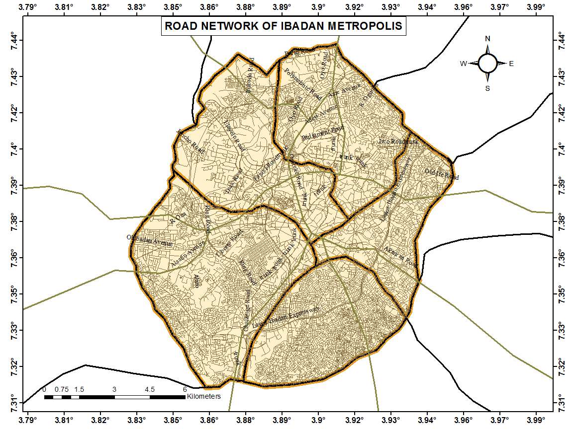 Road network analysis of Ibadan metro