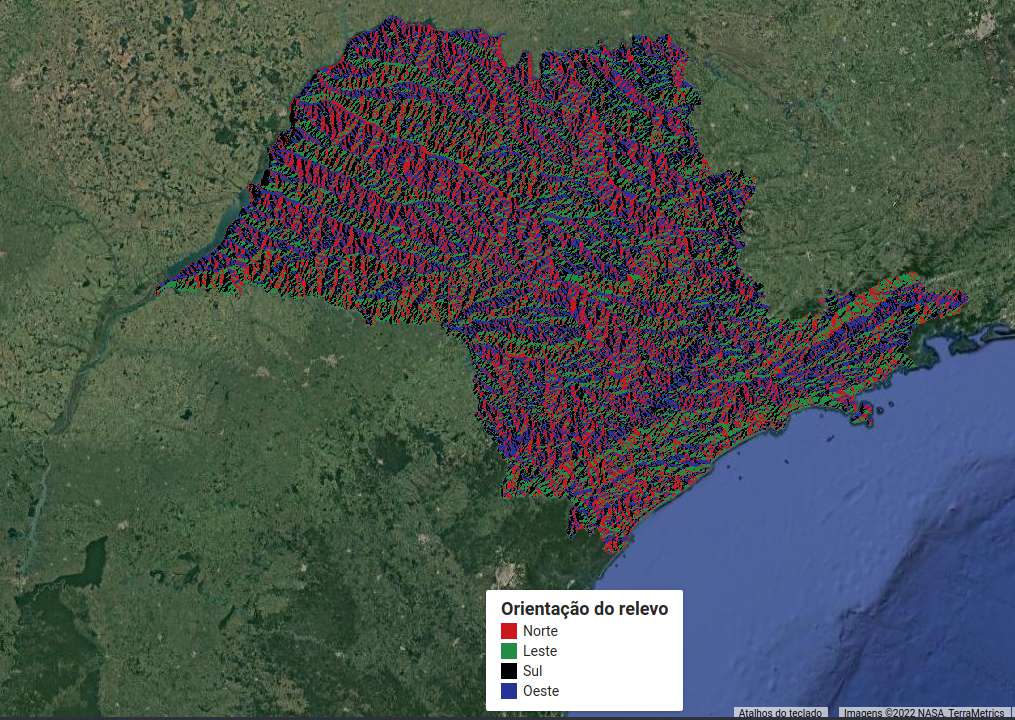 Mapa de Aspecto do Estado de São Paulo