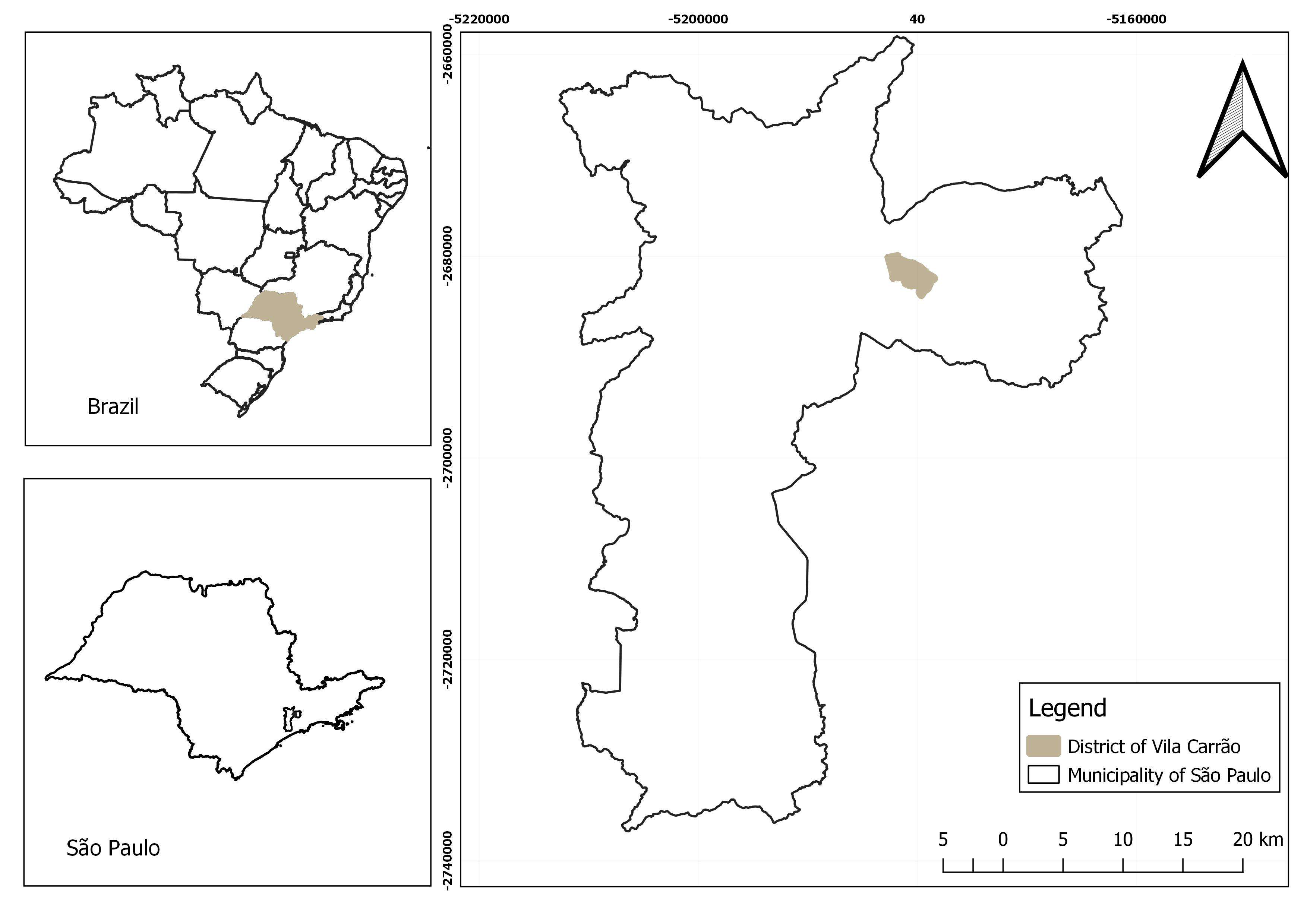 Mapa de localização de Área de Estudo