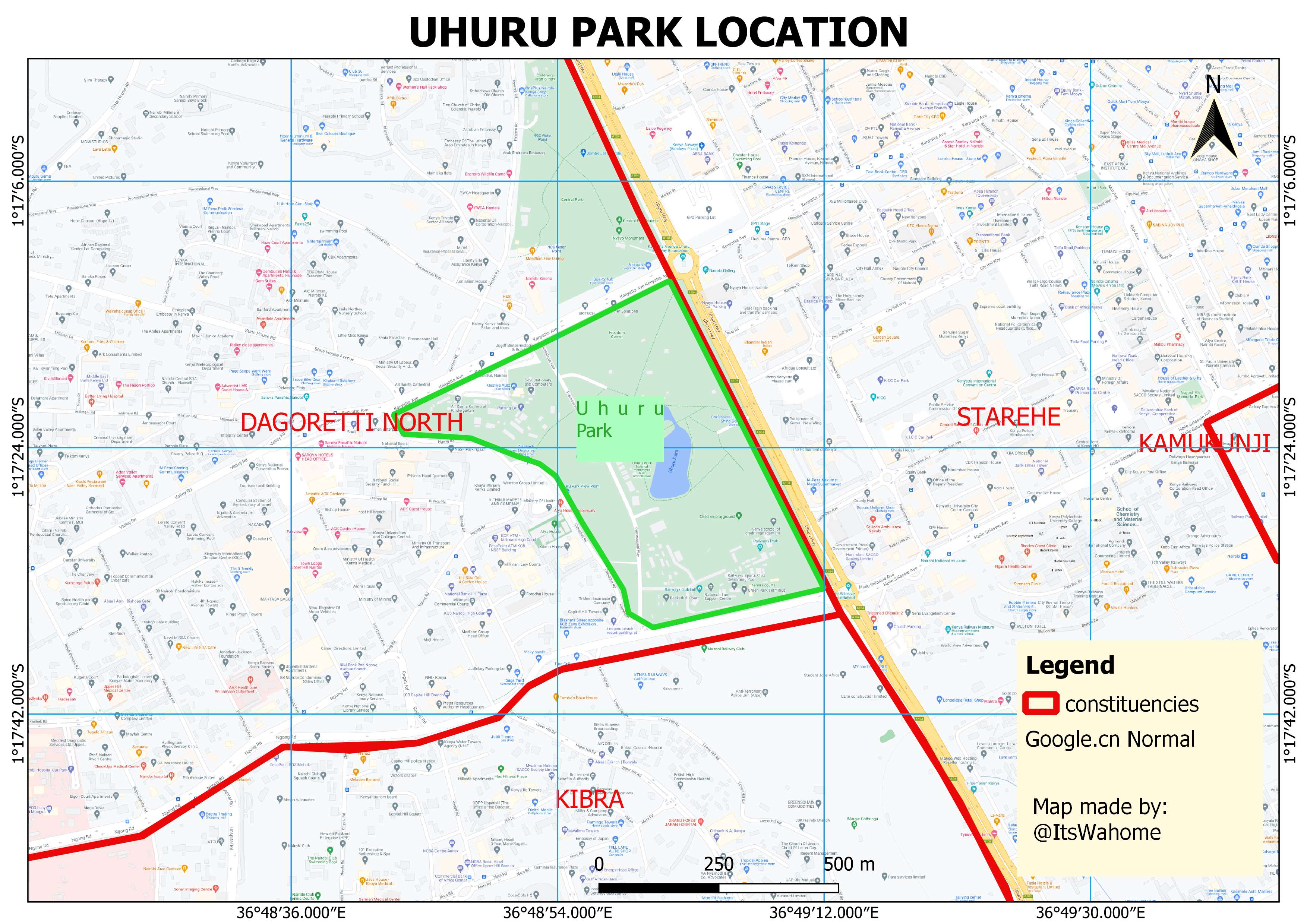 UHURU PARK LOCATION-NAIROBI, KENYA