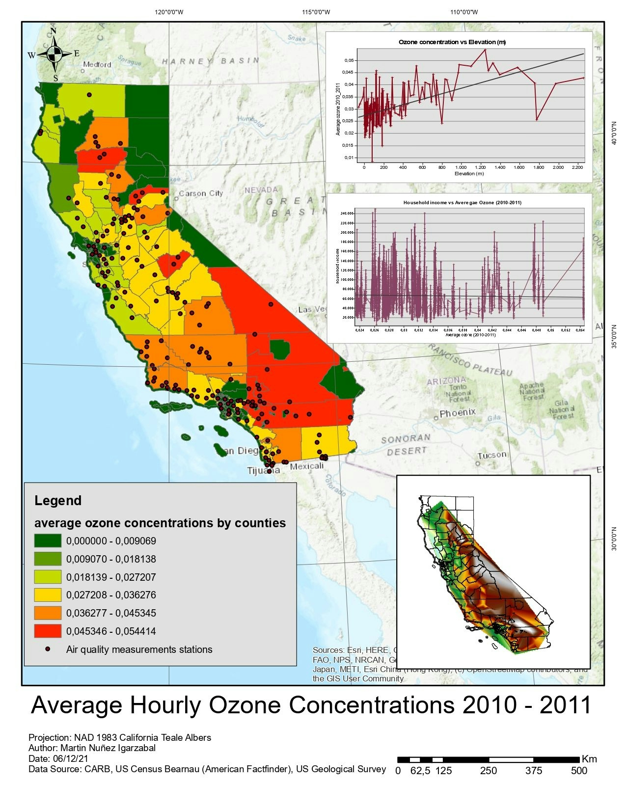 ArcGIS Map (Ozone concentration)