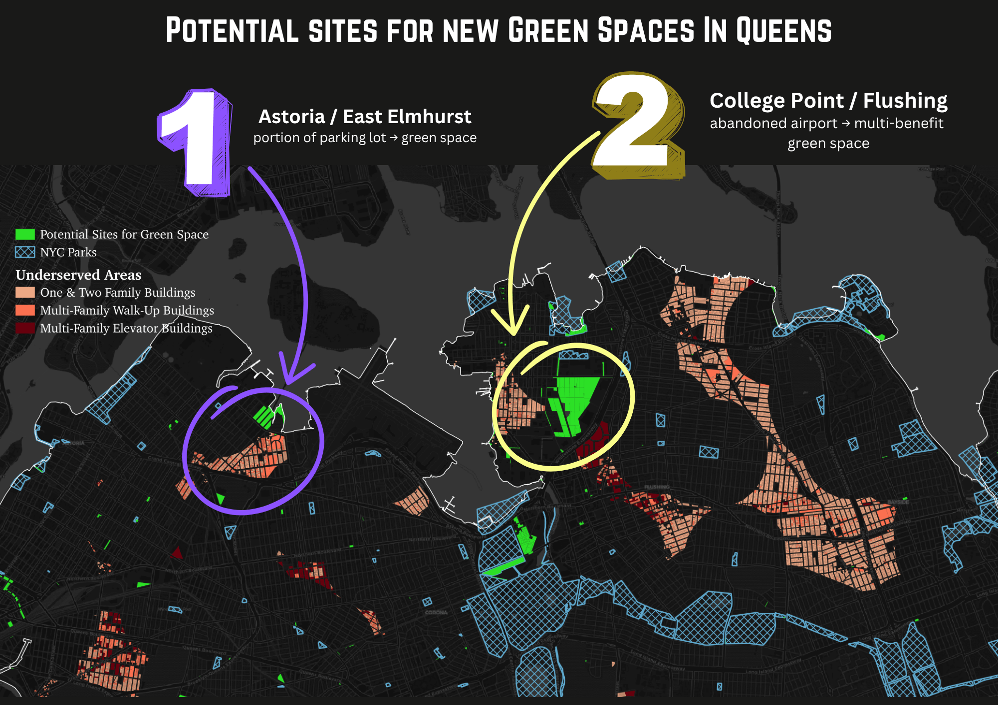 Green Space Sites in Park-Deficit Areas 