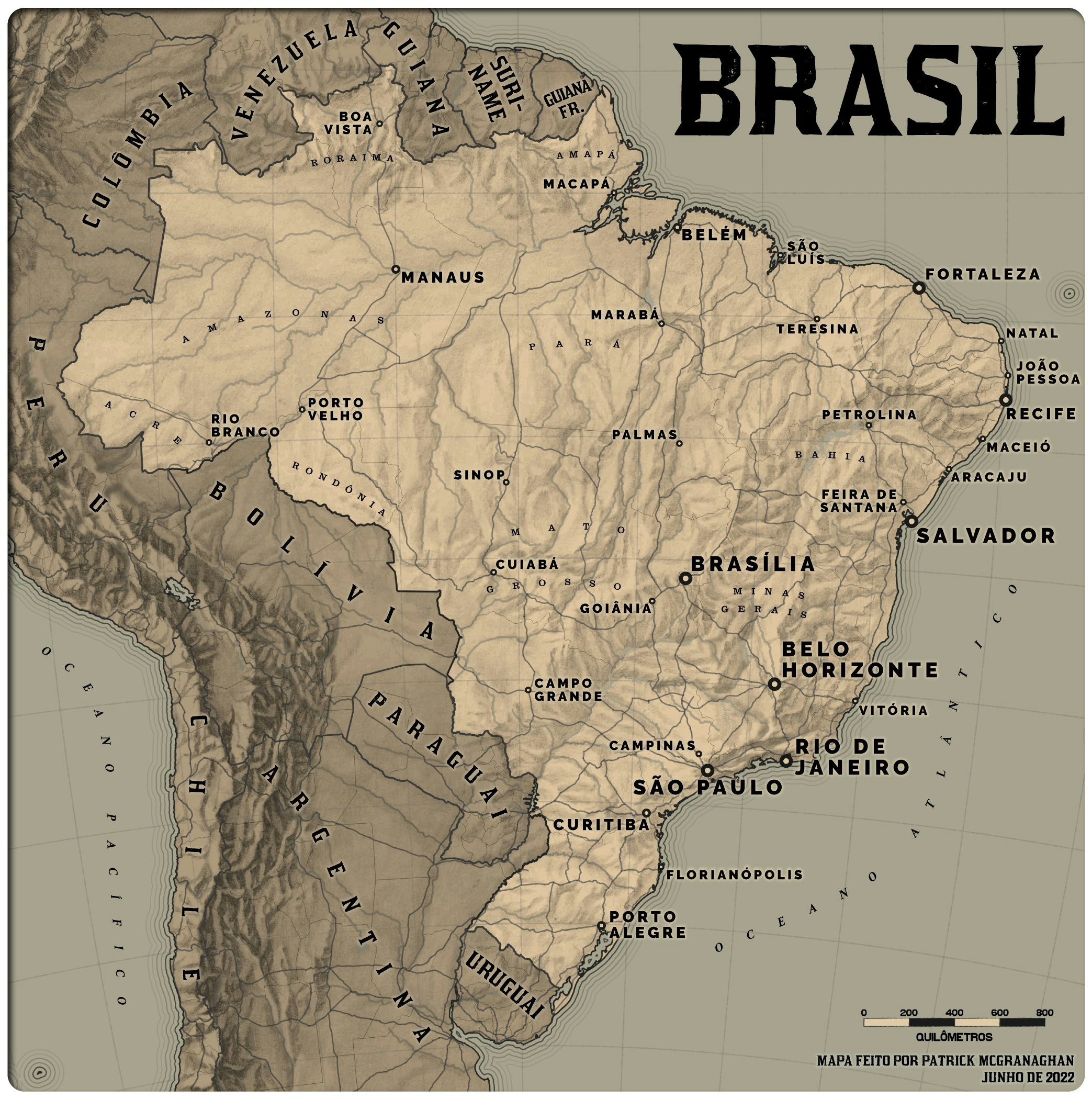 Red Dead Redemption Style Brasil Map