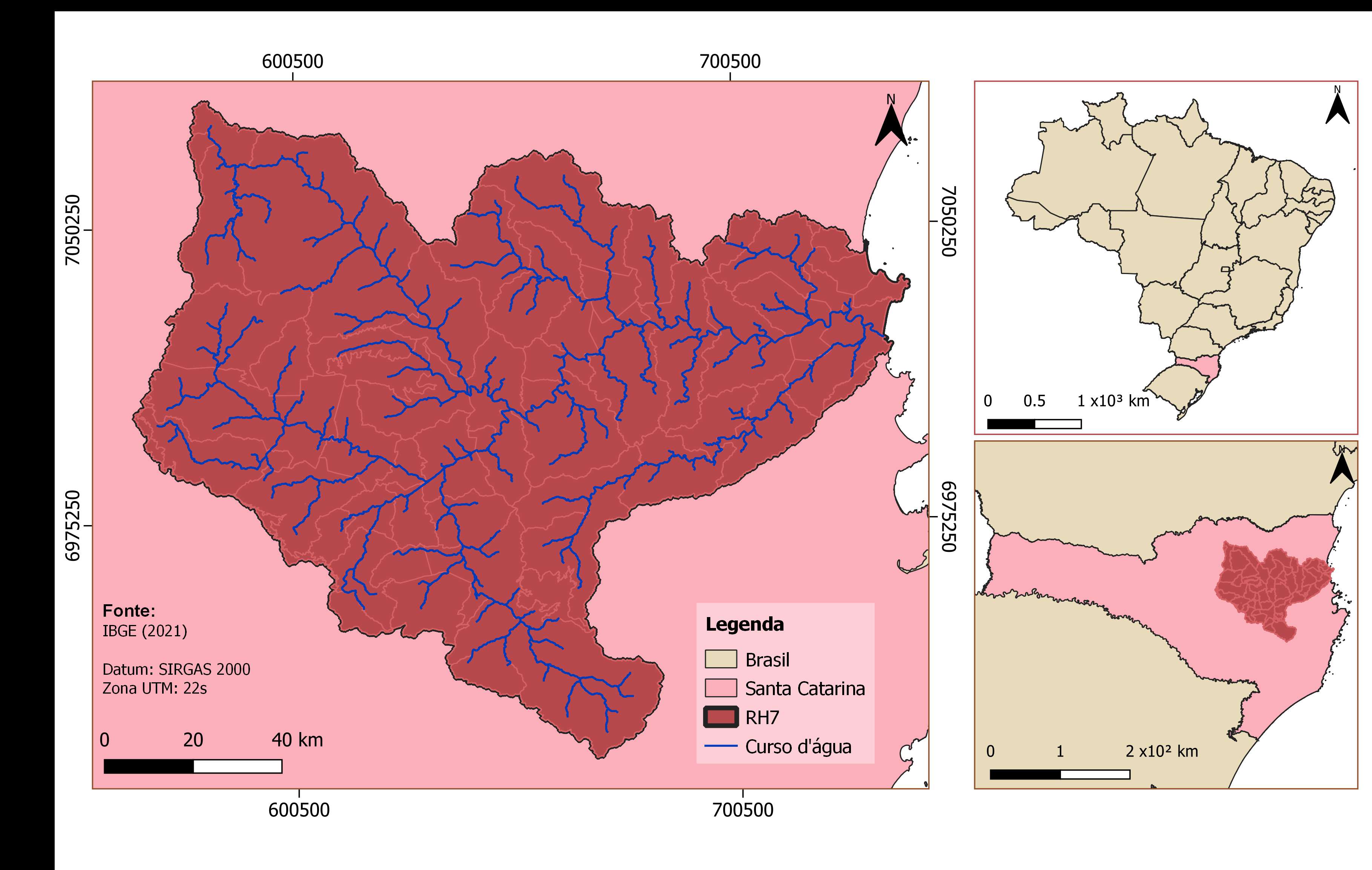 Location map of the RH7, SC, Brazil