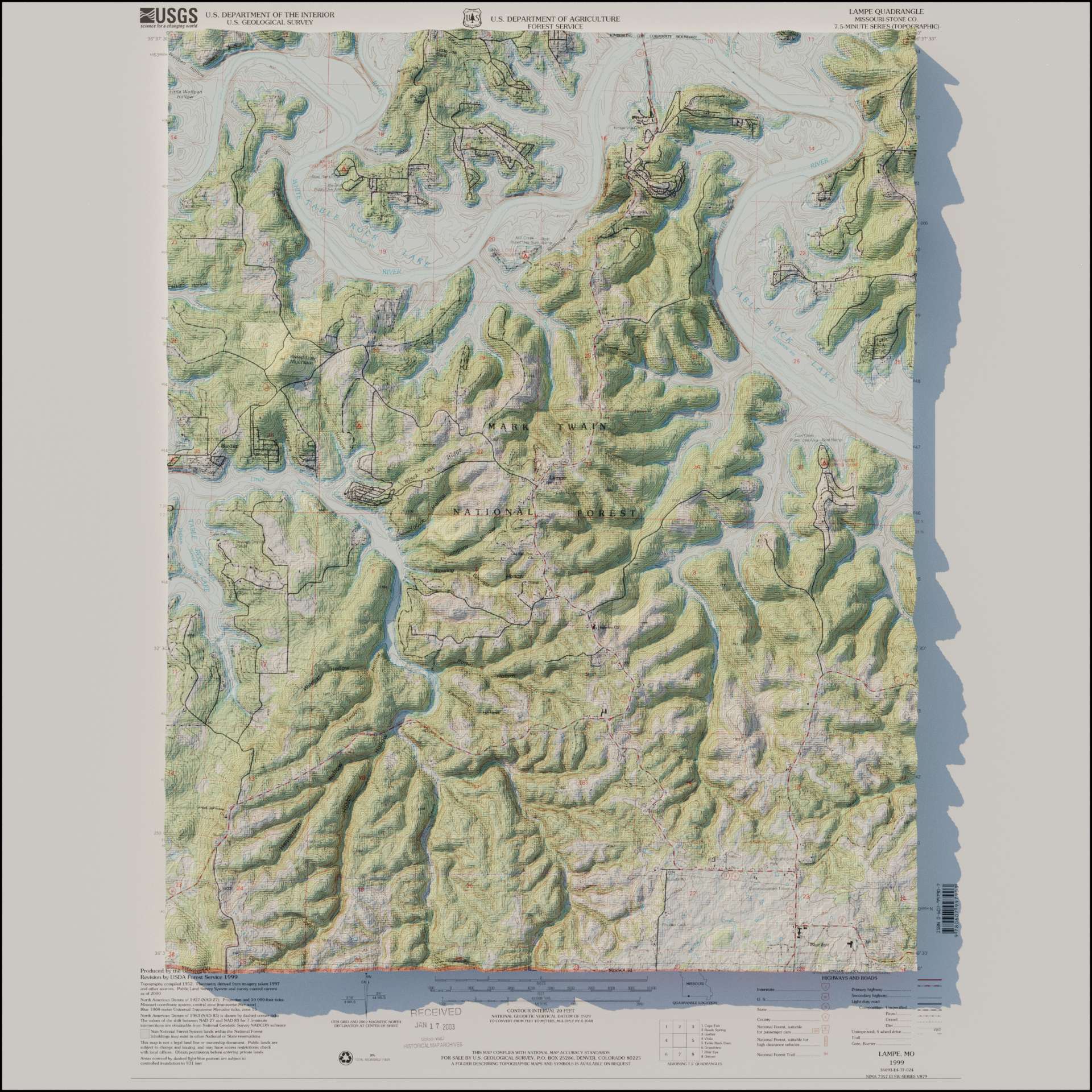 USGS 1999 Quadrant Shaded Relief