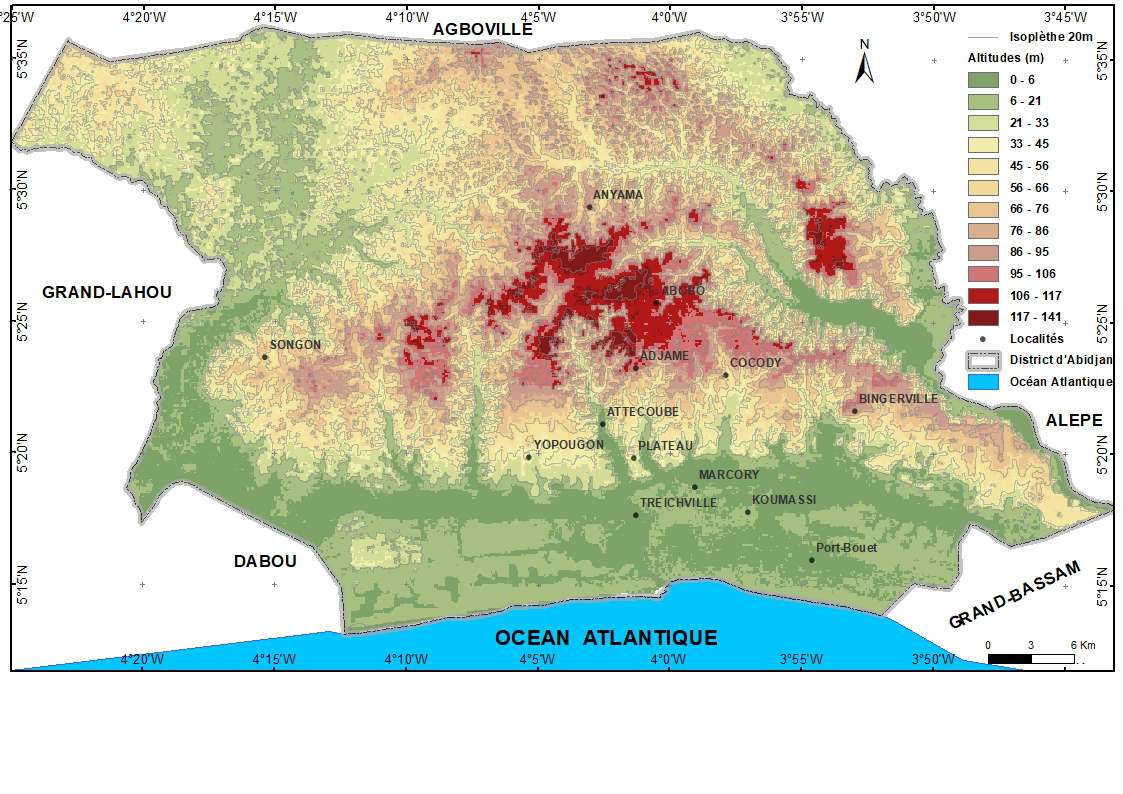 La Carte de Relief du District d'Abidjan