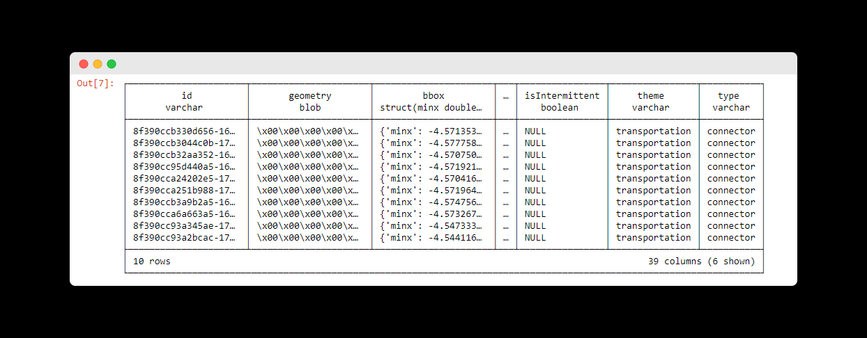 Duck db query response