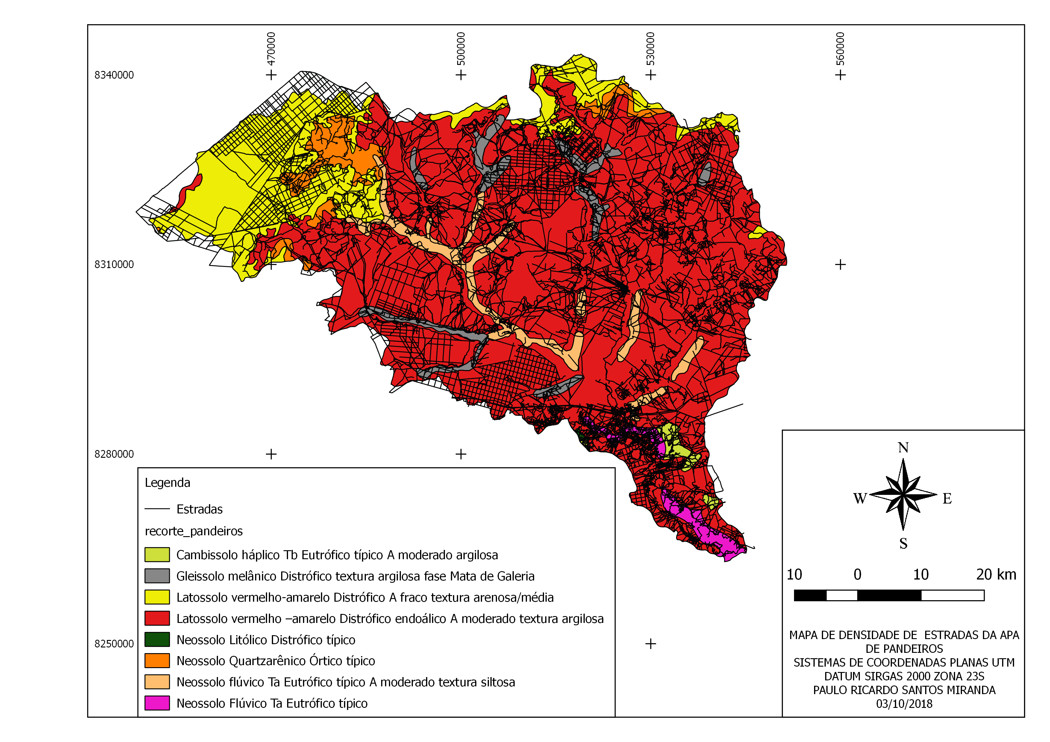 Mapa de solos - APA de Pandeiros/MG