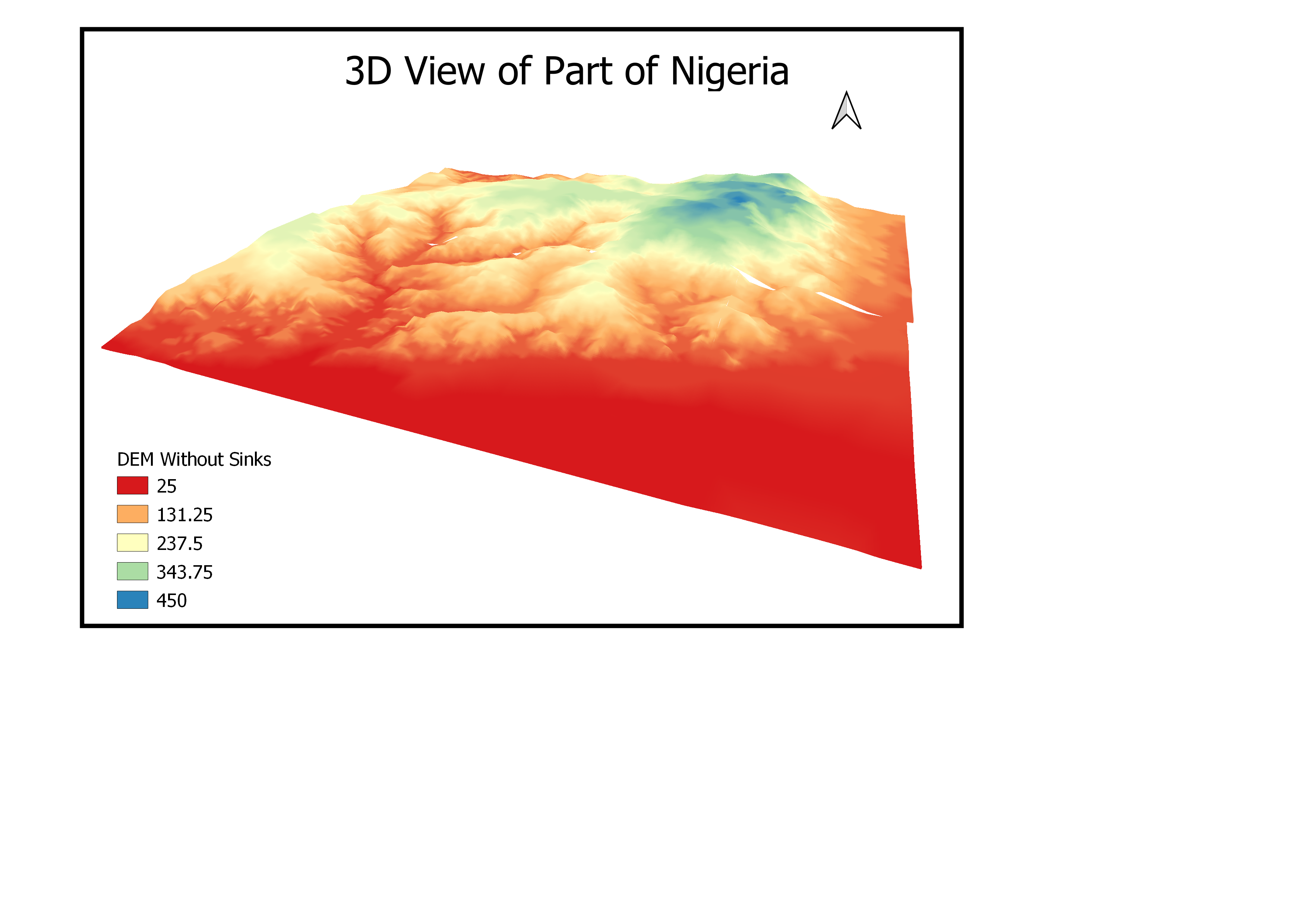 3D model of part of Nigeria
