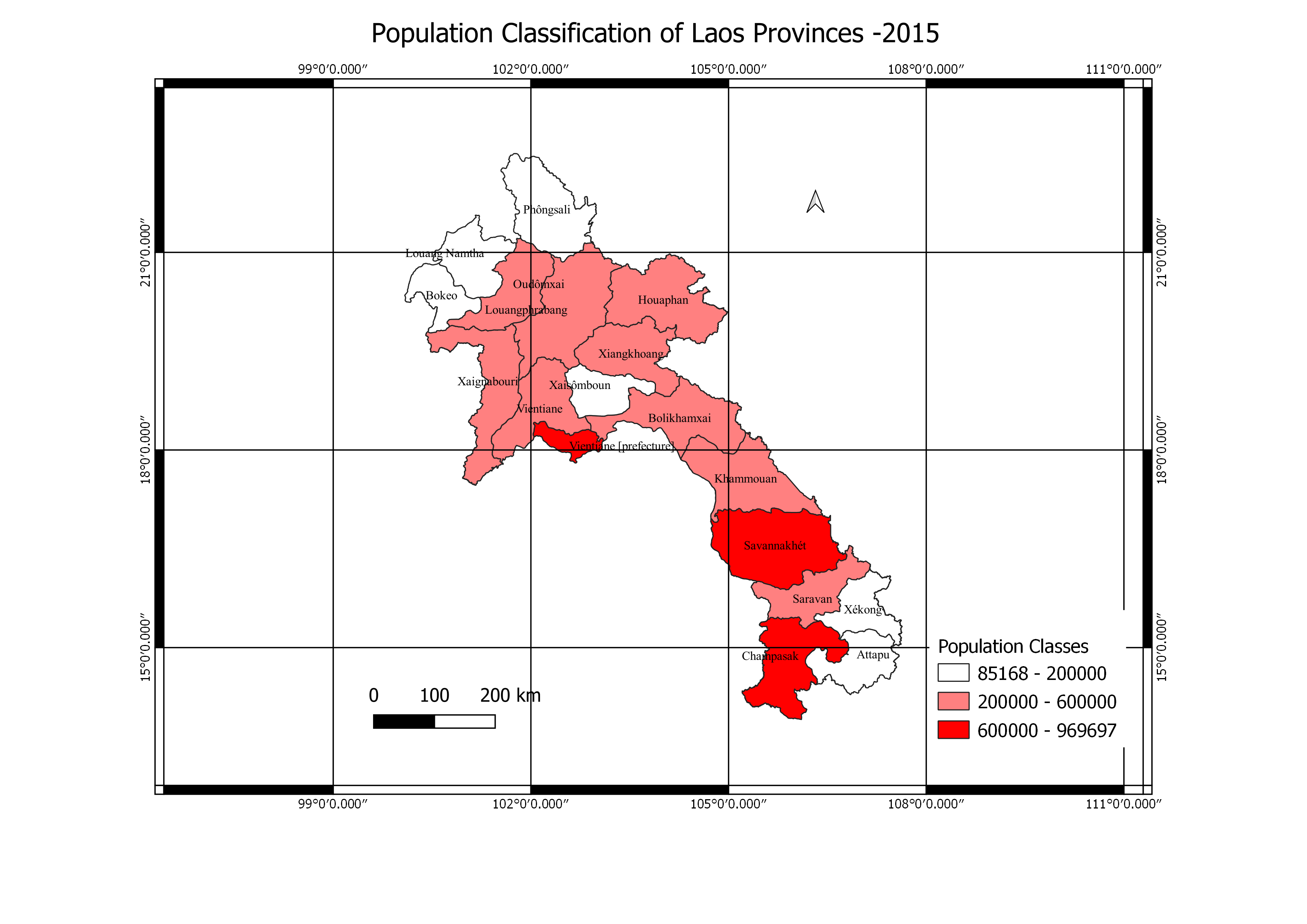 Population classification of Laos