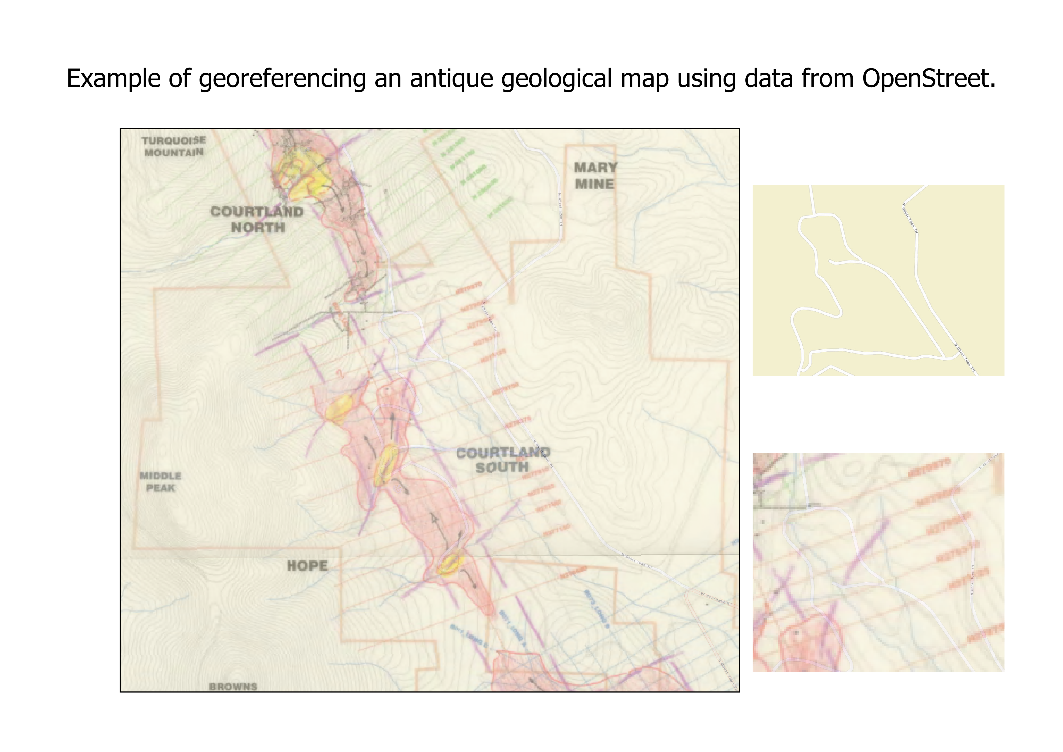 Georeferencing antique geological map.