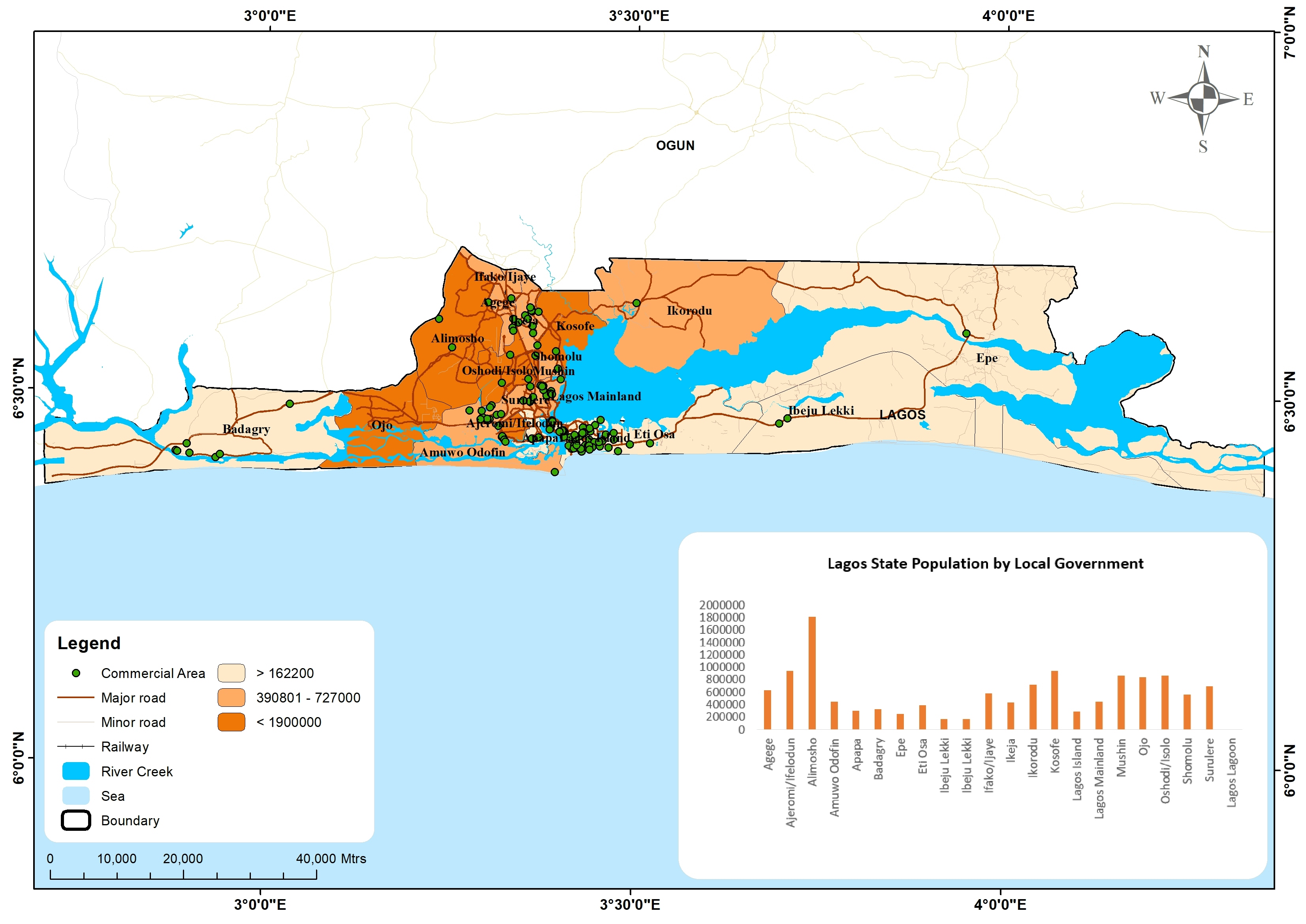 Lagos state population map