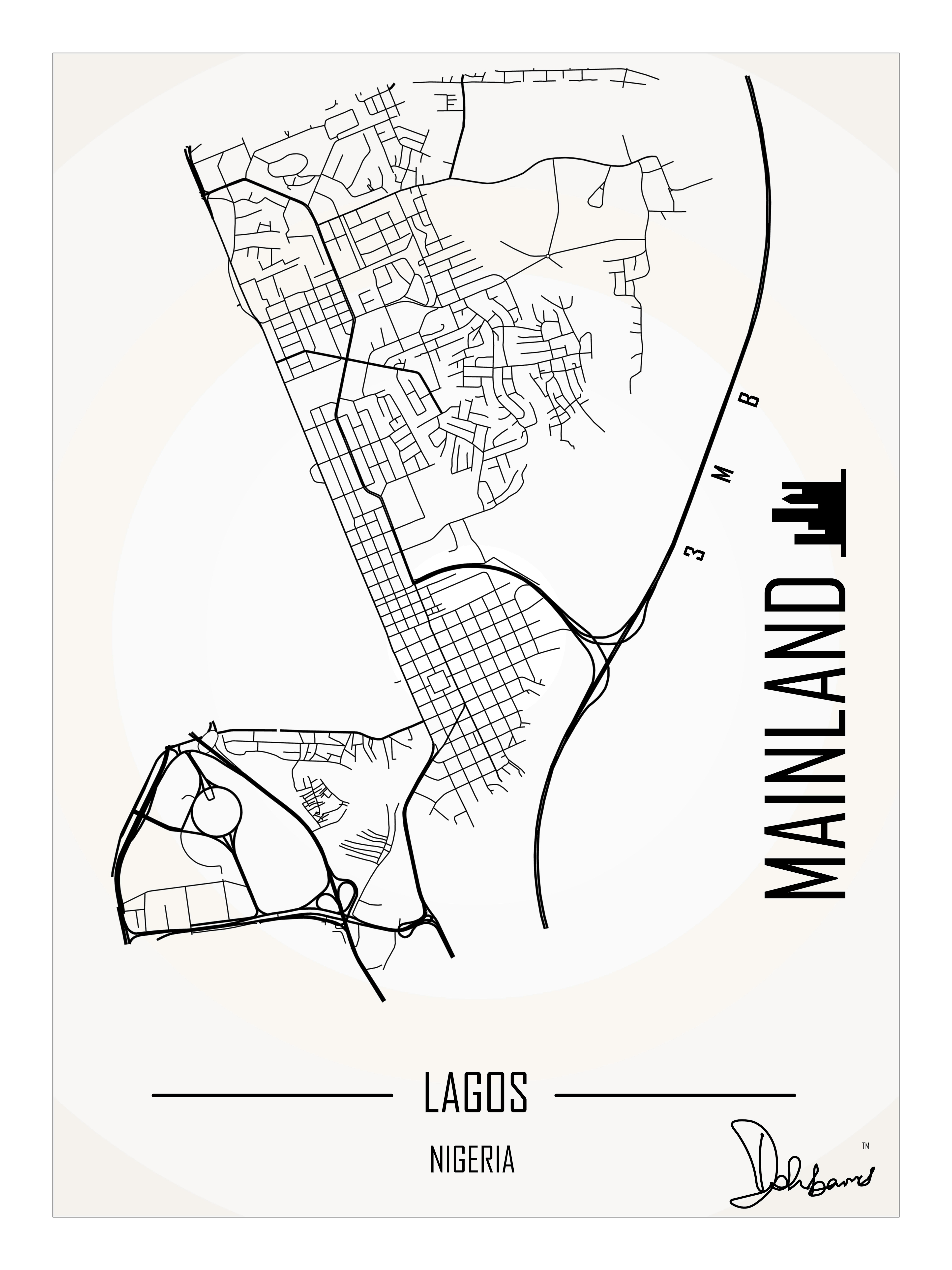 Street Map Art, Mainland LGA, Lagos, NGA
