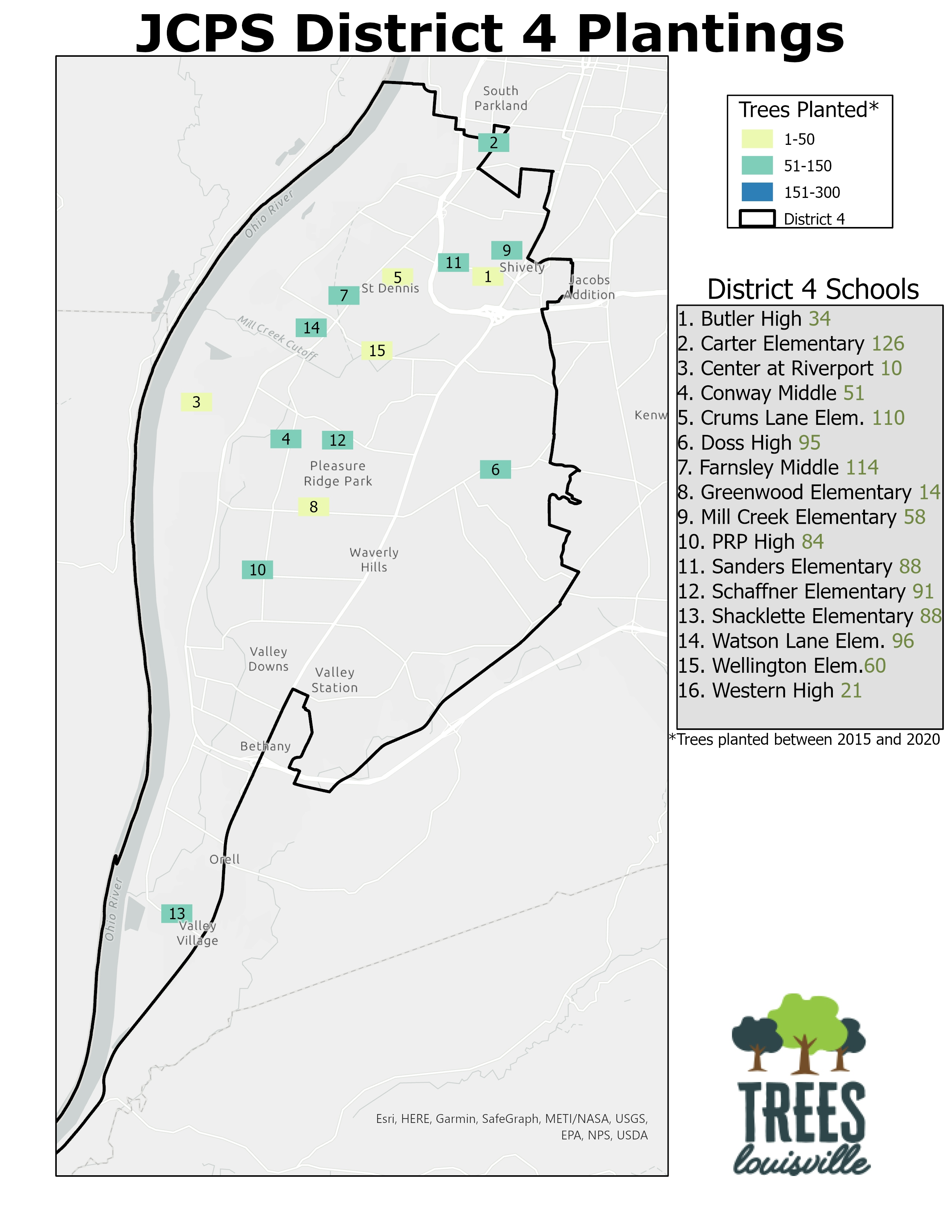 JCPS District 4 Tree Plantings