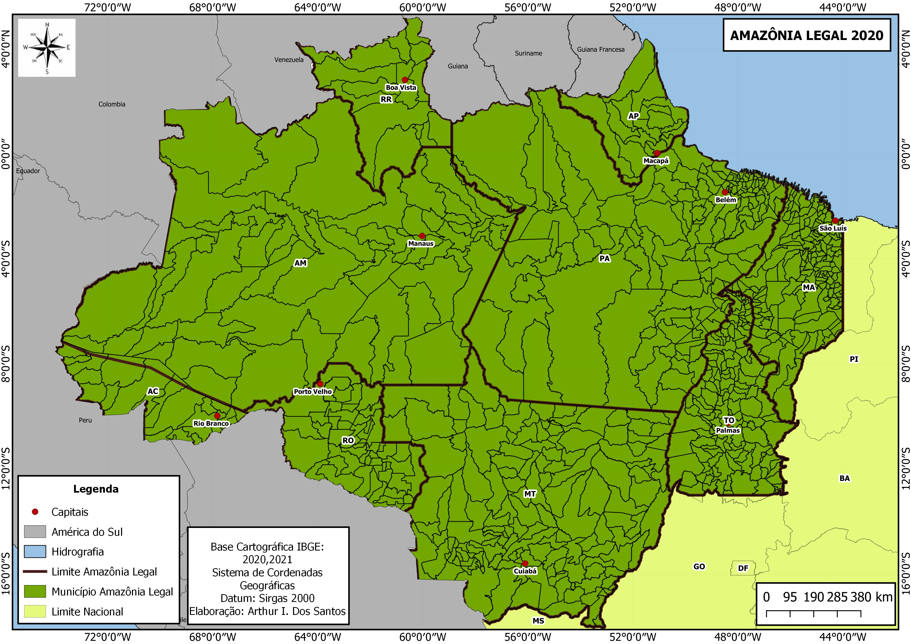 Mapa de Localização da Amazônia Legal 