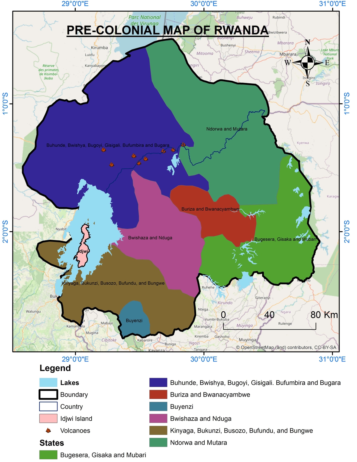PRE-COLONIAL BOUNDARY MAP OF RWANDA | Spatialnode